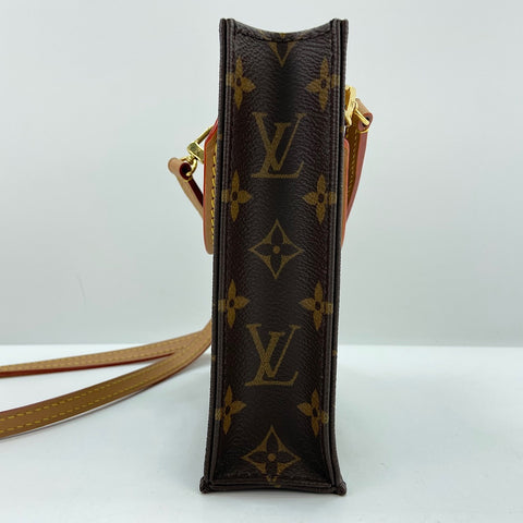 LOUIS VUITTON Petit Sac Plat Handbag Brown WS32359
