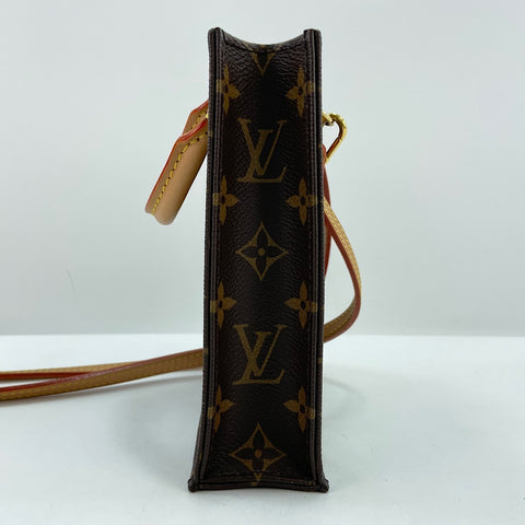 LOUIS VUITTON Petit Sac Plat Handbag Brown WS32359