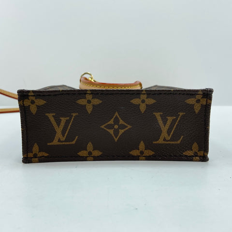 LOUIS VUITTON Petit Sac Plat Handbag Brown WS32359