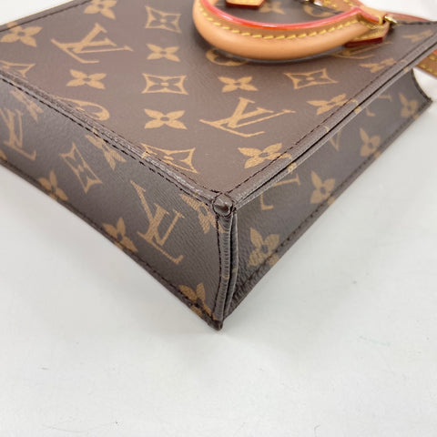 LOUIS VUITTON Petit Sac Plat Handbag Brown WS32359