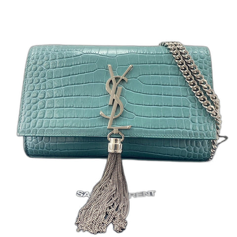 YVES SAINT LAURENT Kate Tassel Shoulder Bag leather green WS32361