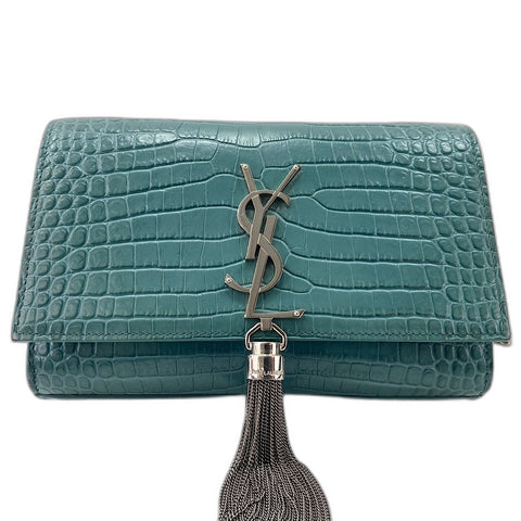 YVES SAINT LAURENT Kate Tassel Shoulder Bag leather green WS32361