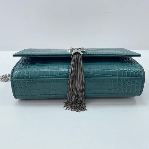YVES SAINT LAURENT Kate Tassel Shoulder Bag leather green WS32361