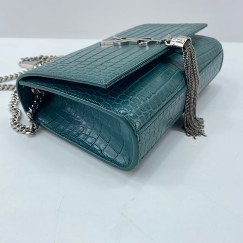 YVES SAINT LAURENT Kate Tassel Shoulder Bag leather green WS32361