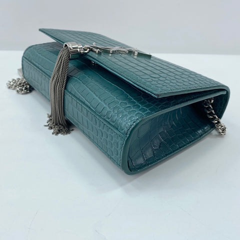YVES SAINT LAURENT Kate Tassel Shoulder Bag leather green WS32361