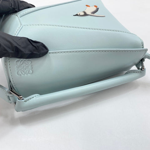 LOEWE x Snafujita Puzzle Bag Mini 2WAY Handbag leather blue WS32362