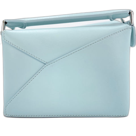 LOEWE x Snafujita Puzzle Bag Mini 2WAY Handbag leather blue WS32362