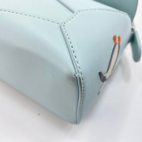 LOEWE x Snafujita Puzzle Bag Mini 2WAY Handbag leather blue WS32362