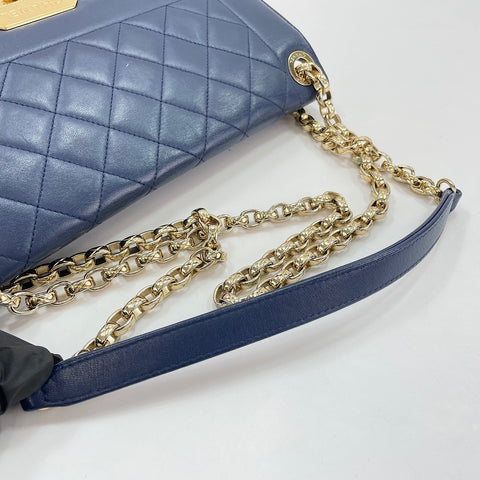 CHANEL Sick With Me Shoulder Bag lambskin Navy WS32368