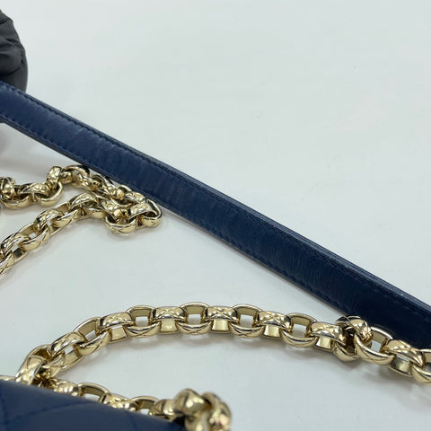 CHANEL Sick With Me Shoulder Bag lambskin Navy WS32368