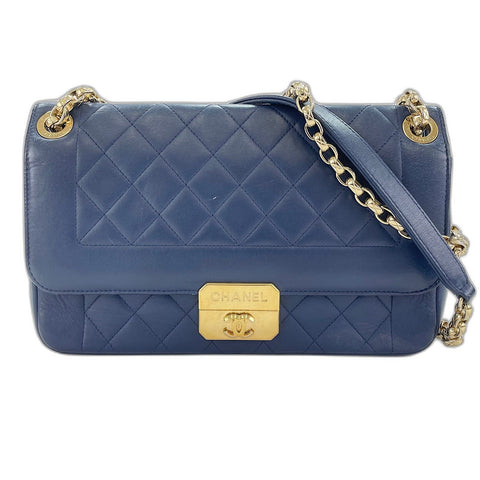 CHANEL Sick With Me Shoulder Bag lambskin Navy WS32368