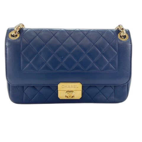 CHANEL Sick With Me Shoulder Bag lambskin Navy WS32368