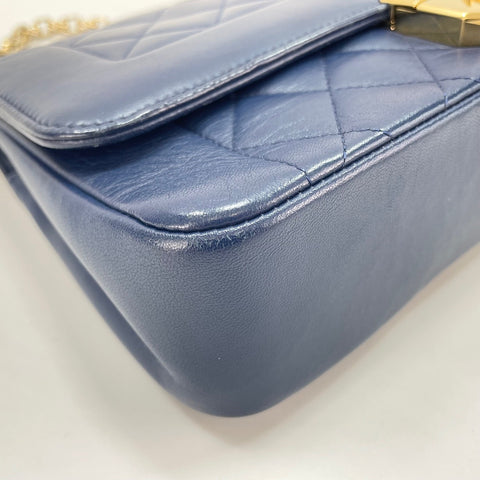 CHANEL Sick With Me Shoulder Bag lambskin Navy WS32368