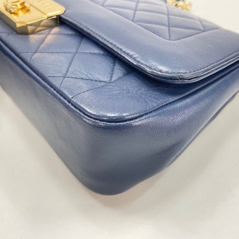 CHANEL Sick With Me Shoulder Bag lambskin Navy WS32368