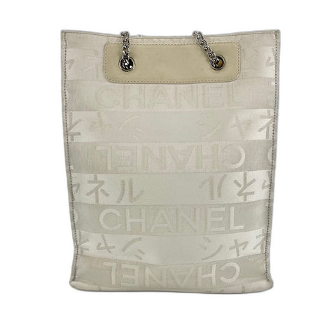 CHANEL Ginza store exclusive Pearl COCO Mark Shoulder Bag canvas white WS32369