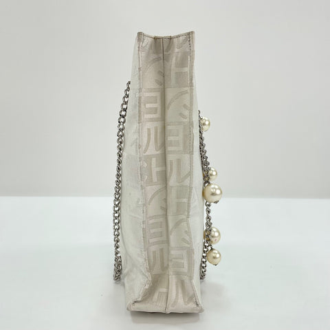 CHANEL Ginza store exclusive Pearl COCO Mark Shoulder Bag canvas white WS32369