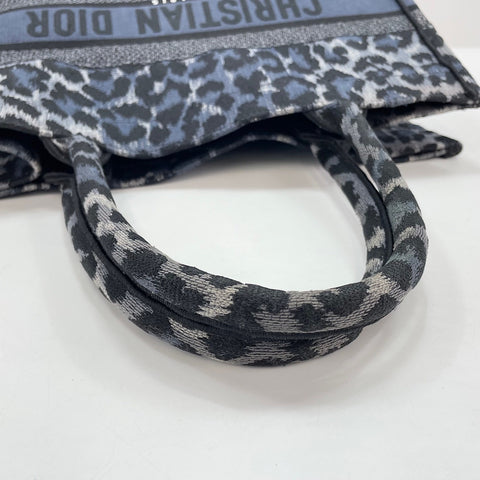 Christian Dior Leopard Print Book Tote Tote Bag blue WS32374