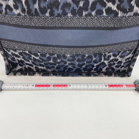Christian Dior Leopard Print Book Tote Tote Bag blue WS32374
