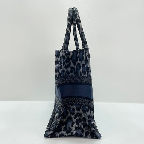 Christian Dior Leopard Print Book Tote Tote Bag blue WS32374