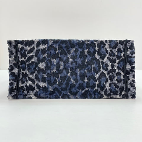 Christian Dior Leopard Print Book Tote Tote Bag blue WS32374