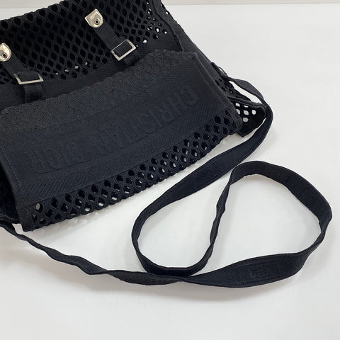 Christian Dior Christian Dior Camp Mesh Shoulder Bag canvas black WS32375