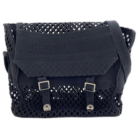 Christian Dior Christian Dior Camp Mesh Shoulder Bag canvas black WS32375