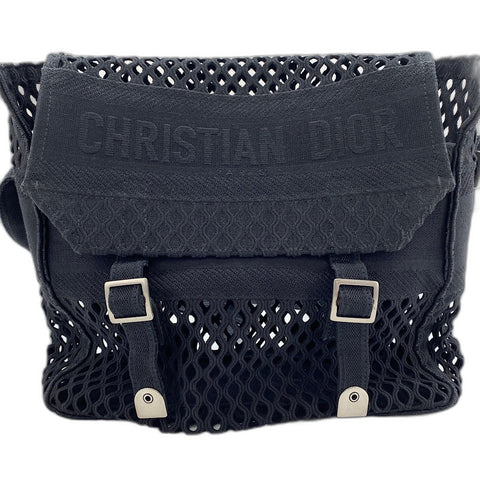Christian Dior Christian Dior Camp Mesh Shoulder Bag canvas black WS32375