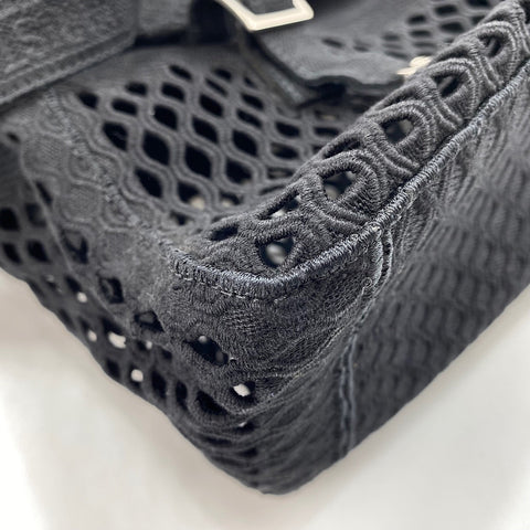 Christian Dior Christian Dior Camp Mesh Shoulder Bag canvas black WS32375