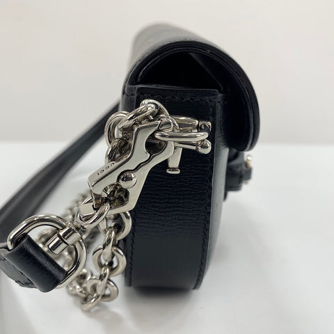 GUCCI Horsebit 2WAY Shoulder Bag leather black WS32376