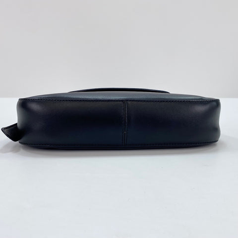 PRADA Triangular plate Shoulder Bag leather black WS32381