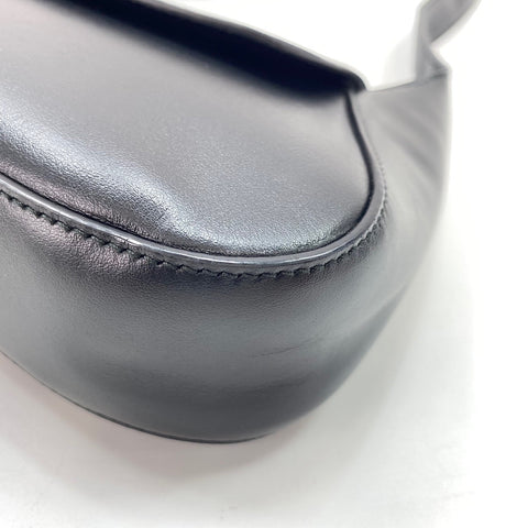 PRADA Triangular plate Shoulder Bag leather black WS32381