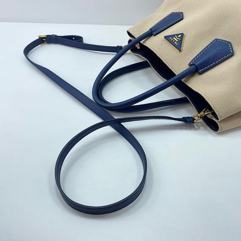 PRADA Canapa 2WAY Handbag canvas beige WS32382