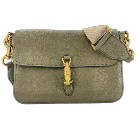 GUCCI Jackie 2WAY Shoulder Bag leather green WS32384
