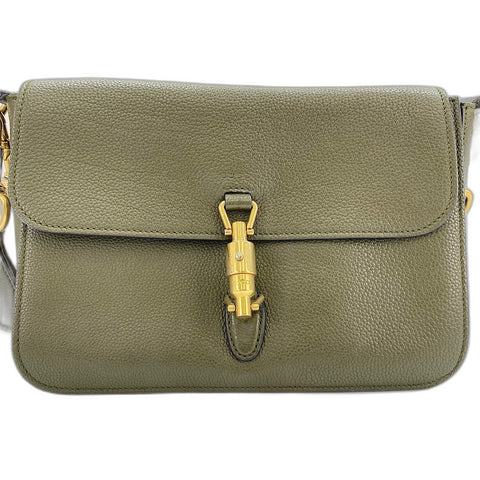 GUCCI Jackie 2WAY Shoulder Bag leather green WS32384