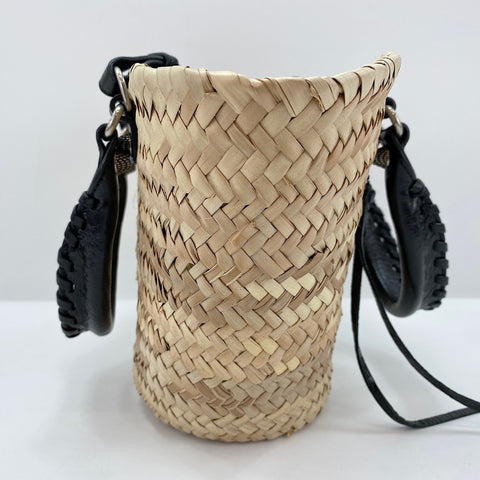 BALENCIAGA Lucagol 2-Way Basket Bag Handbag Raffia beige WS32391
