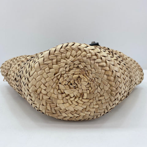 BALENCIAGA Lucagol 2-Way Basket Bag Handbag Raffia beige WS32391