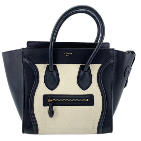 CELINE Luggage micro Handbag leather black WS32400