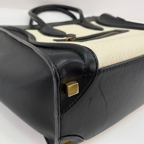 CELINE Luggage micro Handbag leather black WS32400