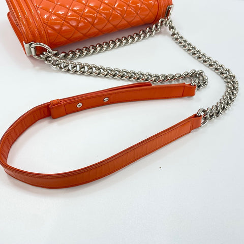 CHANEL Boy Chanel Medium Shoulder Bag enamel Orange WS32405