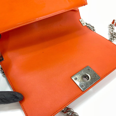 CHANEL Boy Chanel Medium Shoulder Bag enamel Orange WS32405