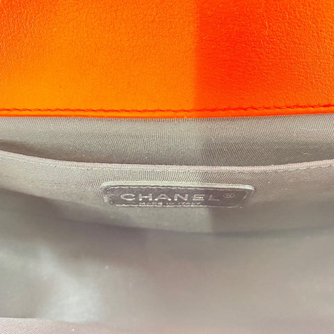 CHANEL Boy Chanel Medium Shoulder Bag enamel Orange WS32405