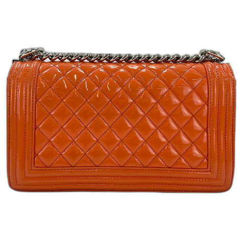CHANEL Boy Chanel Medium Shoulder Bag enamel Orange WS32405