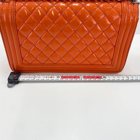 CHANEL Boy Chanel Medium Shoulder Bag enamel Orange WS32405