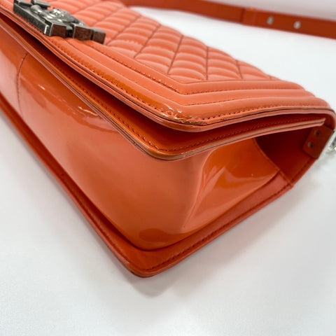 CHANEL Boy Chanel Medium Shoulder Bag enamel Orange WS32405