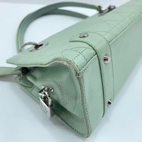Christian Dior Canage Handbag leather green WS32406