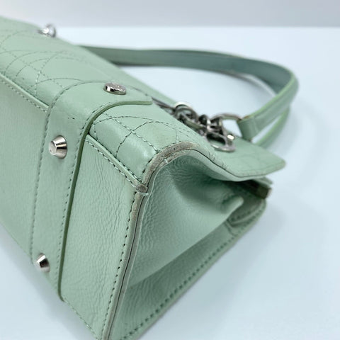 Christian Dior Canage Handbag leather green WS32406