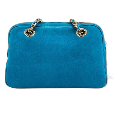 GUCCI Soho Shoulder Bag leather blue WS32407