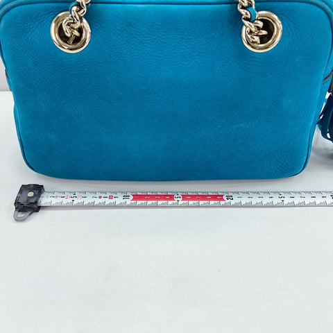 GUCCI Soho Shoulder Bag leather blue WS32407
