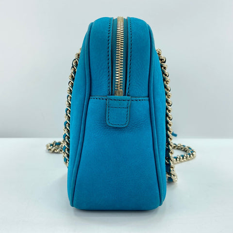 GUCCI Soho Shoulder Bag leather blue WS32407