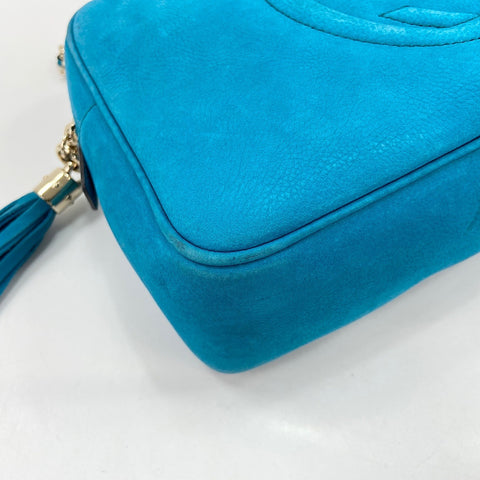 GUCCI Soho Shoulder Bag leather blue WS32407
